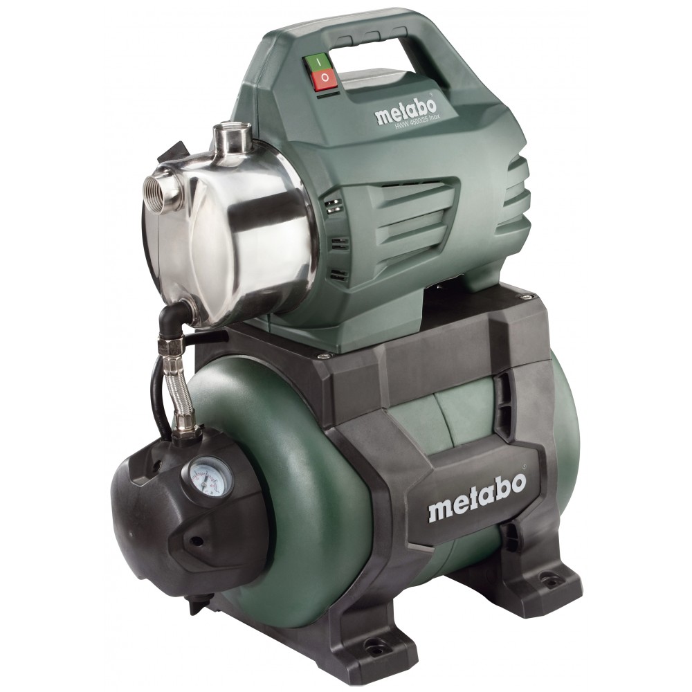 Single-phase hydrophore water pump METABO HWW 4500/25 INOX – 1300 W, flow 4500 l/h, head 48 m, tank capacity 24 L | Hydrophore Pumps | Water Pumps |