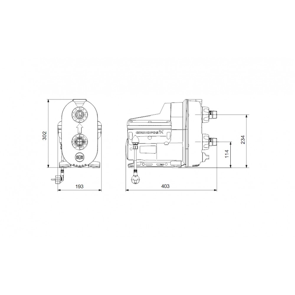 Hydrophore system Grundfos SCALA2 3-45, power 550 W, flow 3 m³/h, pump head 45 m, pressure 10 bar | Hydrophore Pumps | Water Pumps |