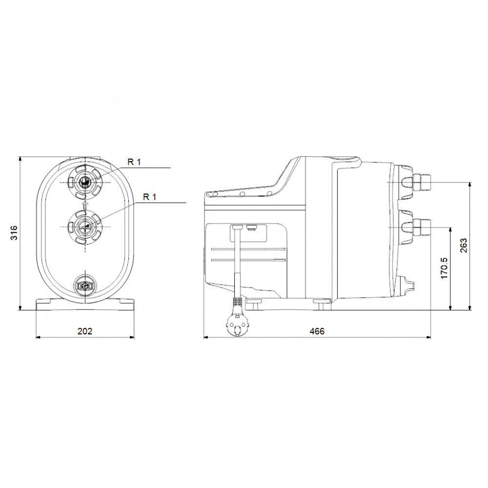 Single-phase hydrophore pump GRUNDFOS SCALA1 3-45, power 910 W, flow 3.59 m³/h, pump head 44 m, pressure 8 bar | Hydrophore Pumps | Water Pumps |