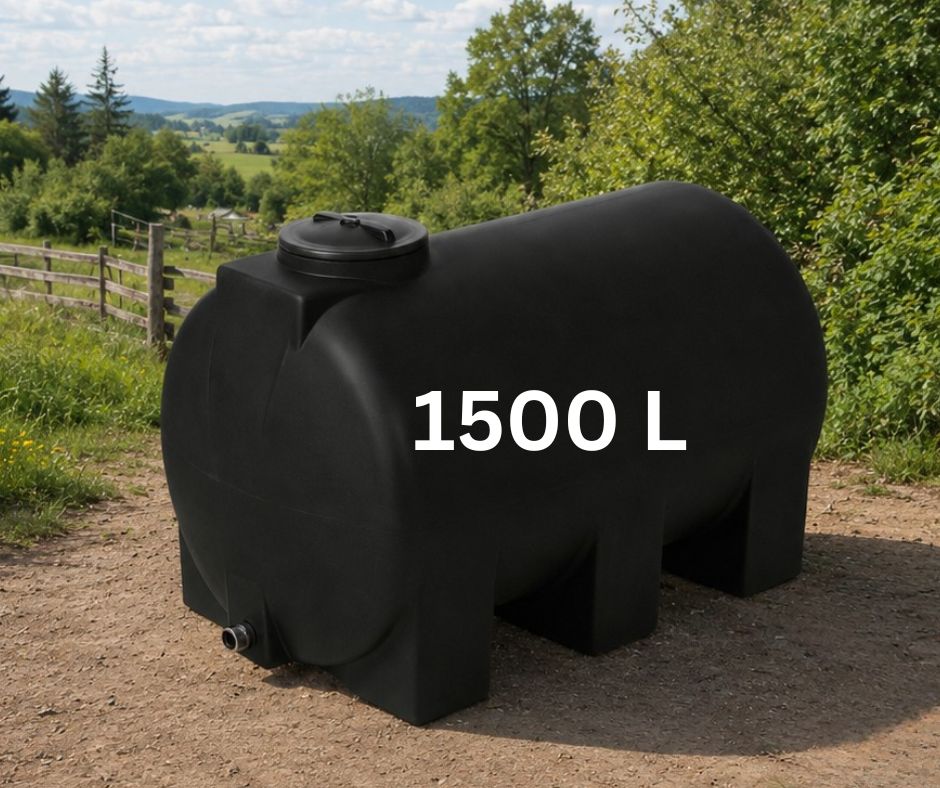 1500-liter water storage tanks